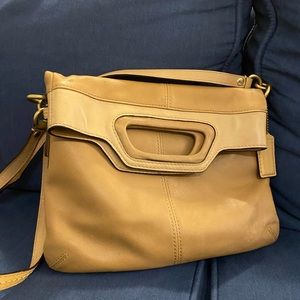 Coach Bonnie Leather Foldover camel/tan Crossbody #13388